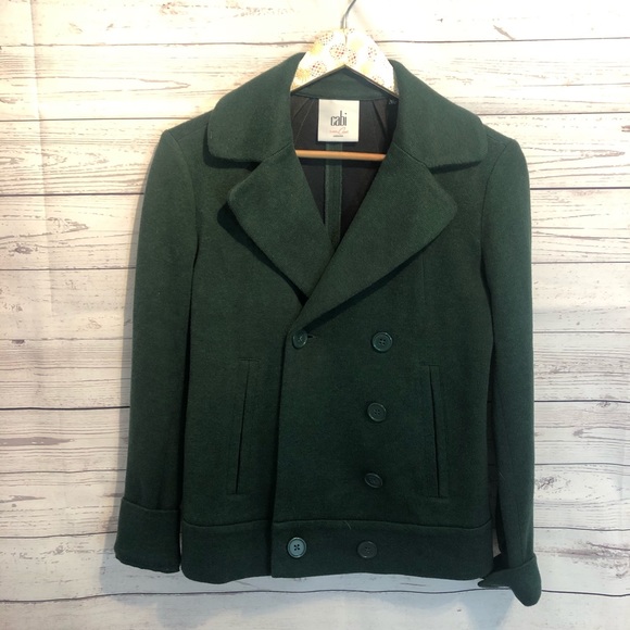 Cabi Forest Green Short Pea Coat Jacket 3159 - Picture 2 of 6